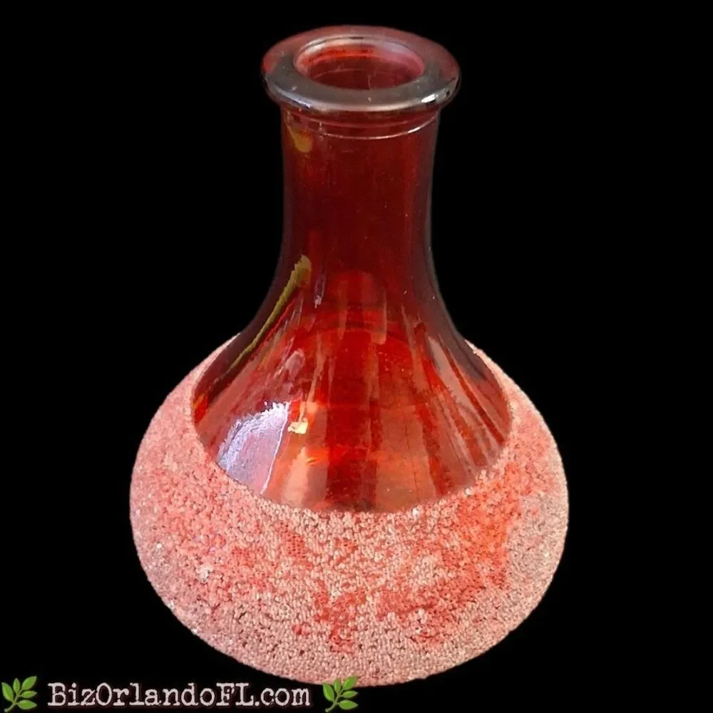 VINTAGE: Pier 1 Imports Sugar Crystal Textured Cranberry Glass Bud Vase